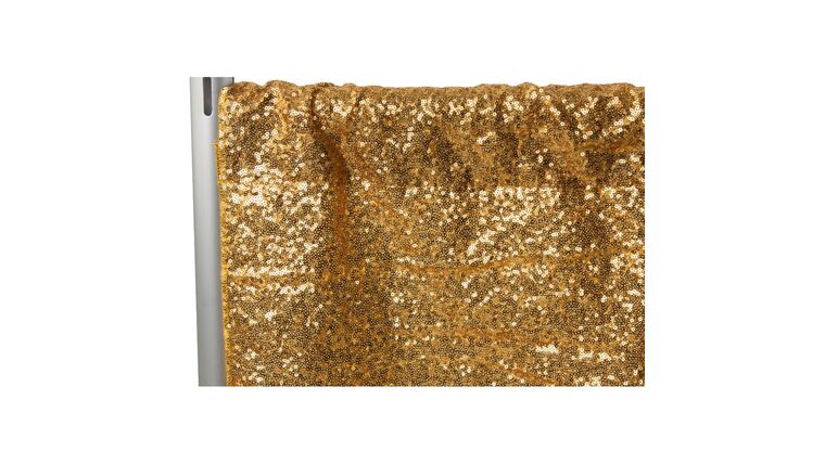Glitz Sequin 8ft H x 52" W Drape/Backdrop panel - Gold | Rental