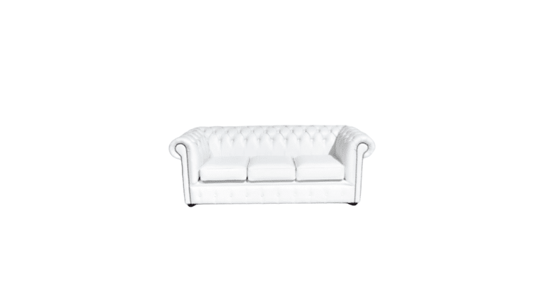 Chesterfield Sofa Three Seater - White | Rental