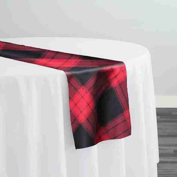 Plaid (Poly Print) Table Runner in Buffalo Plaid | Rental