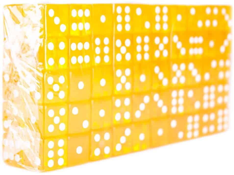 Part - 16mm Yellow Rounded Casino Dice | Rental
