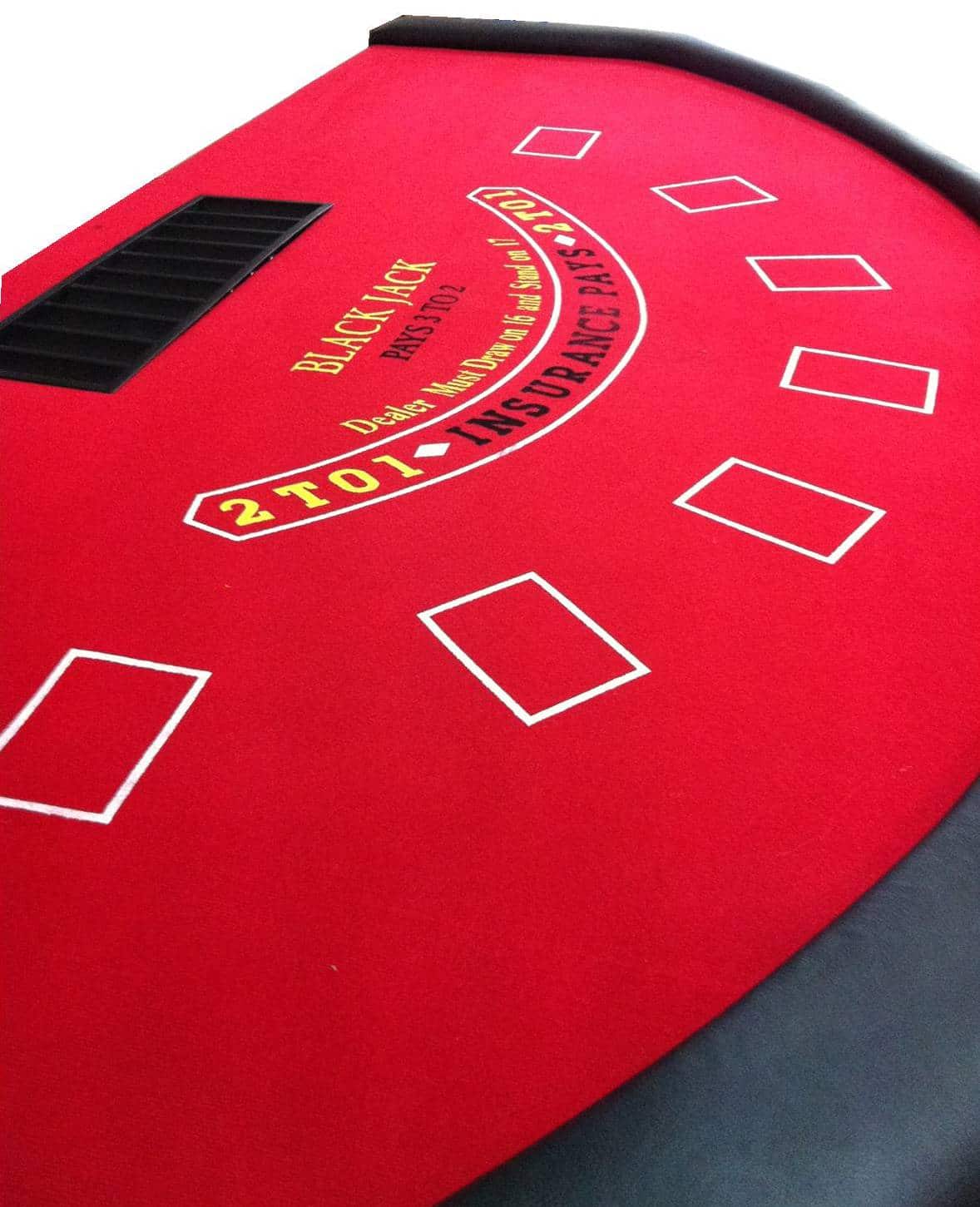 Part - 6' Red Blackjack Casino Game Table Top Only | Rental
