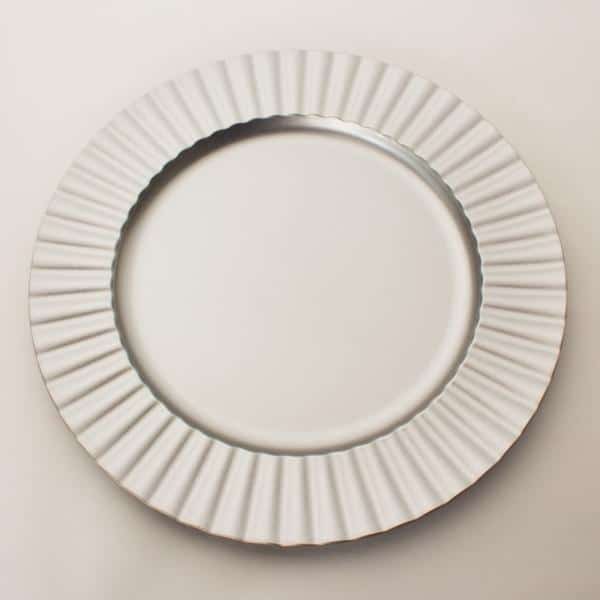 Decostar™ Plastic Charger Plate 13" - Matte Spray Finish - Silver - 24 Pieces | Rental