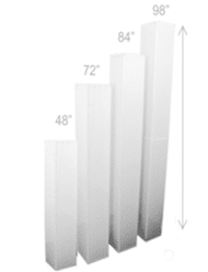 48" Illuminated Small Acrylic Square Column | Rental