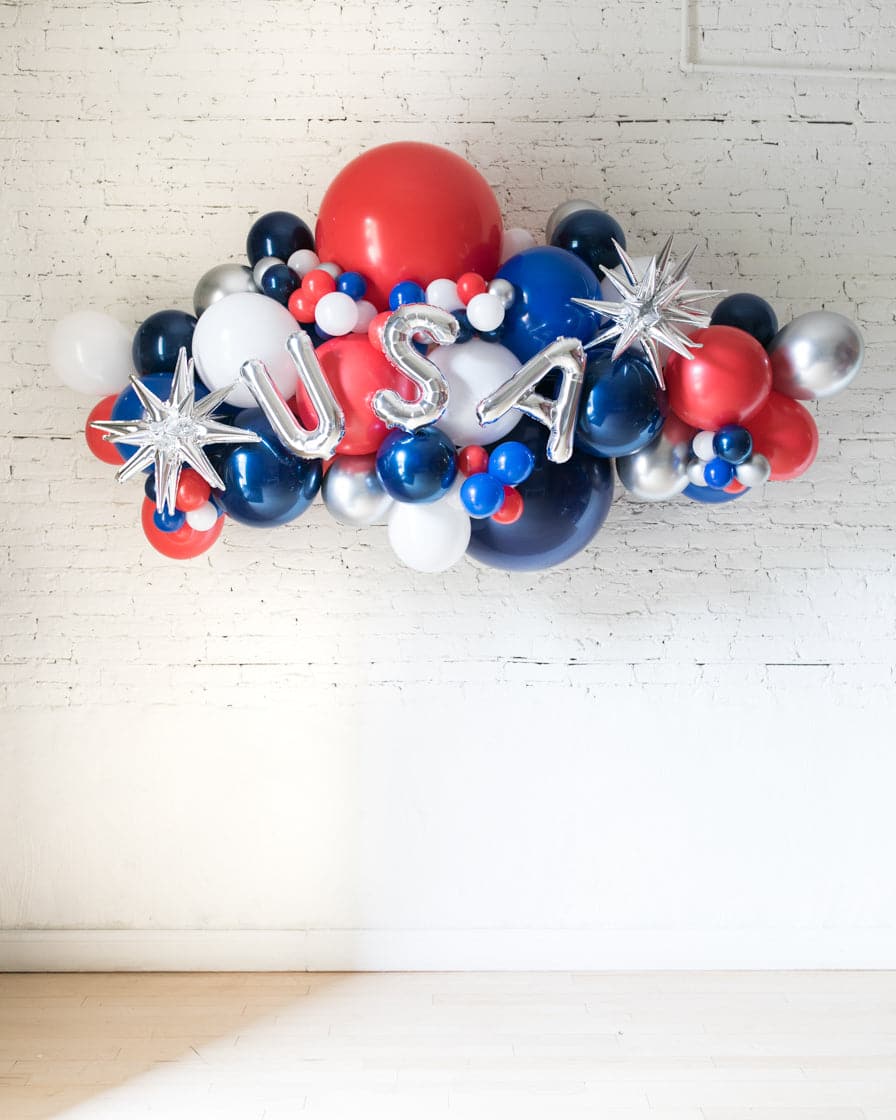 USA Red, White & Blue Palette Balloon Garland | Purchase