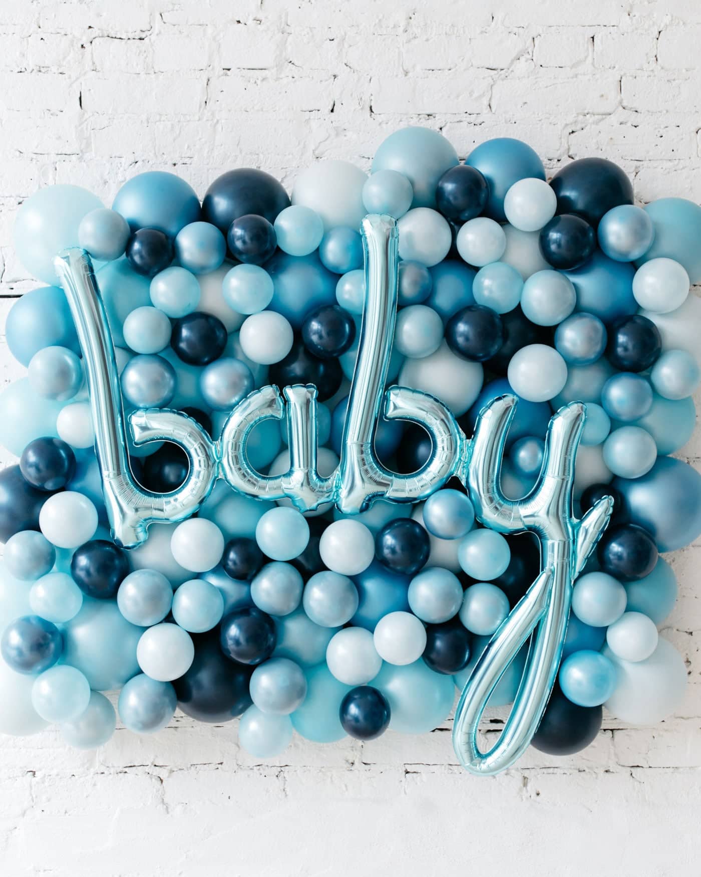 Shades of Blue Palette Baby Script Balloon Backdrop Board - small | Purchase
