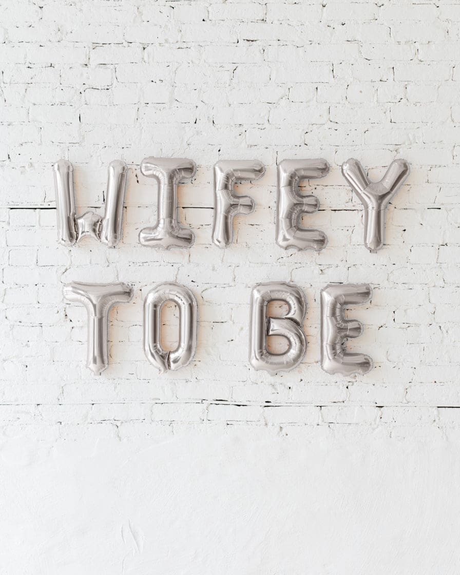 16in Silver WIFEY TO BE Foil Balloon Set | Purchase