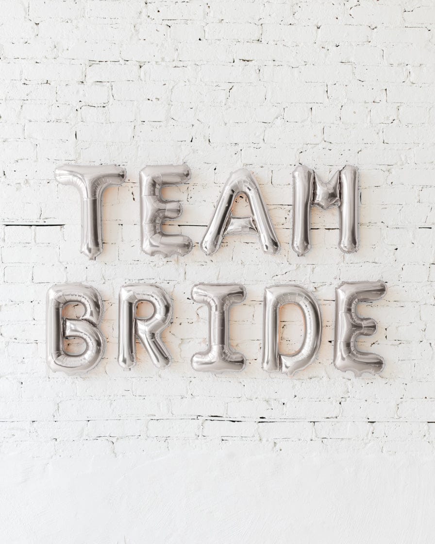 16in Silver TEAM BRIDE Foil Balloon Set | Purchase