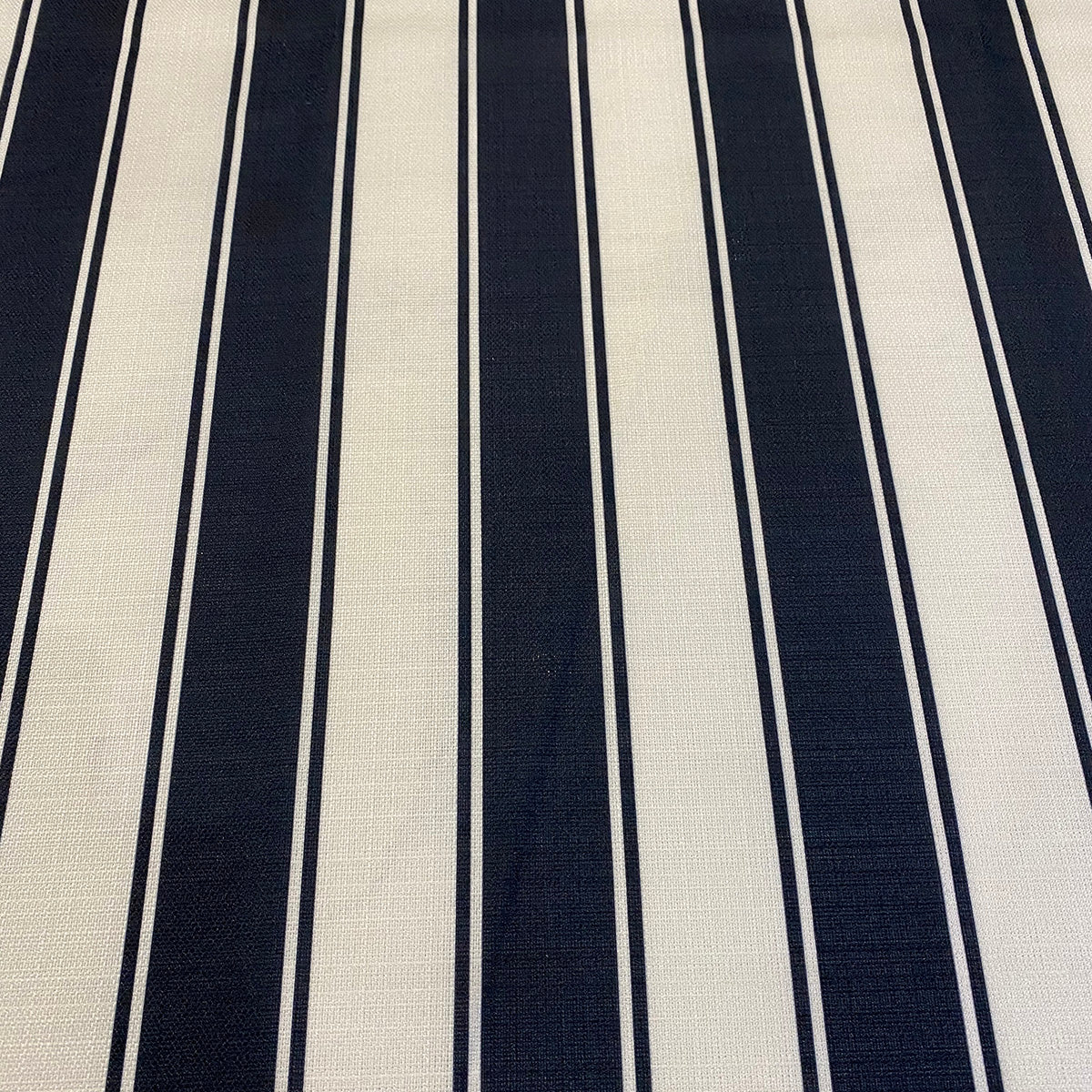 Cabana Stripe (Slub Print) Wholesale Fabric in Black / White