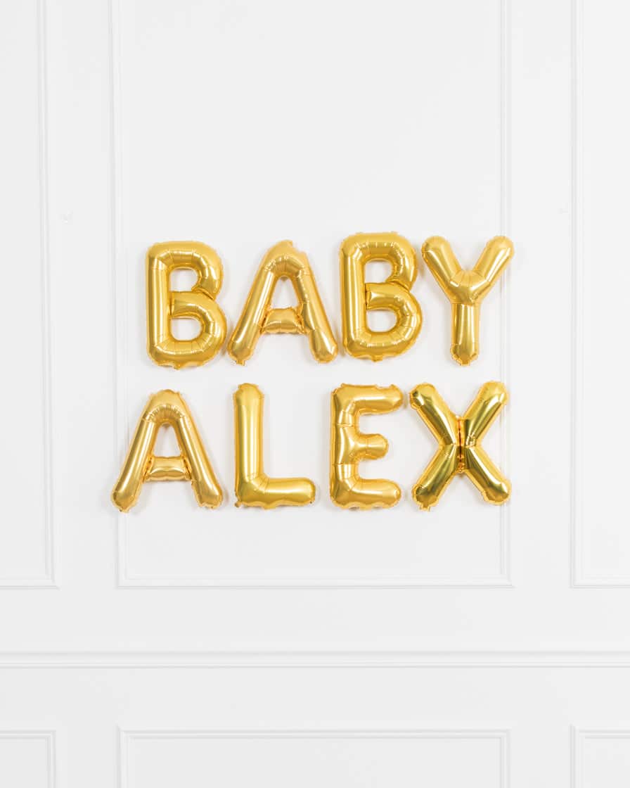 16in Gold "BABY Name" Foil Letters Set | Purchase