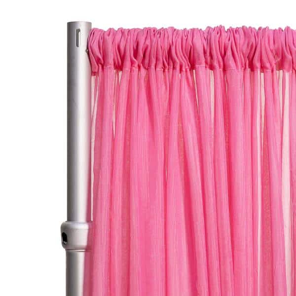 *FR* 10ft Wide Sheer Voile Curtain Panel by Eastern Mills w/ 4" Pockets - Bubble Gum Pink | Rental