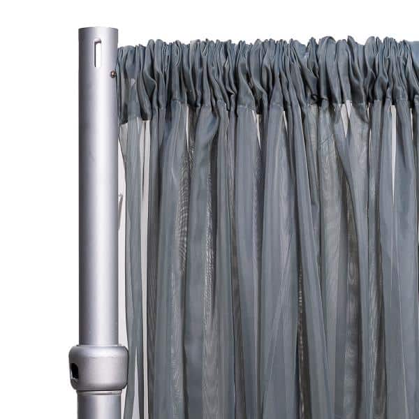 *FR* 10ft Wide Sheer Voile Curtain Panel by Eastern Mills w/ 4" Pockets - Silver | Rental