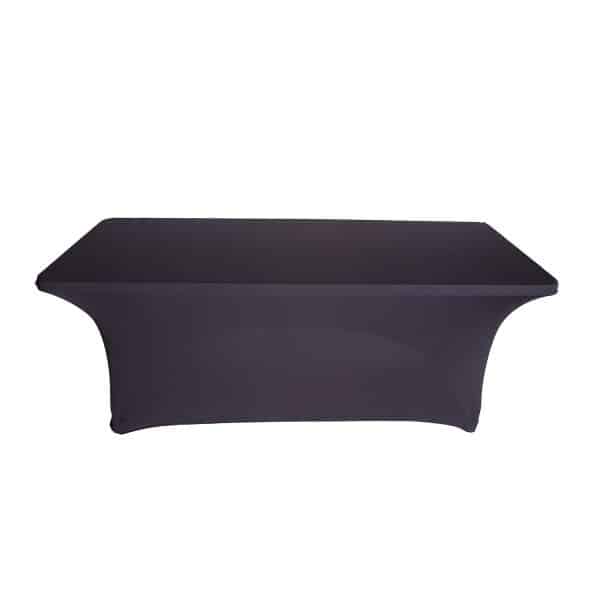 6ft Banquet 200 GSM Grade A Quality Spandex Table Cover - Black | Rental