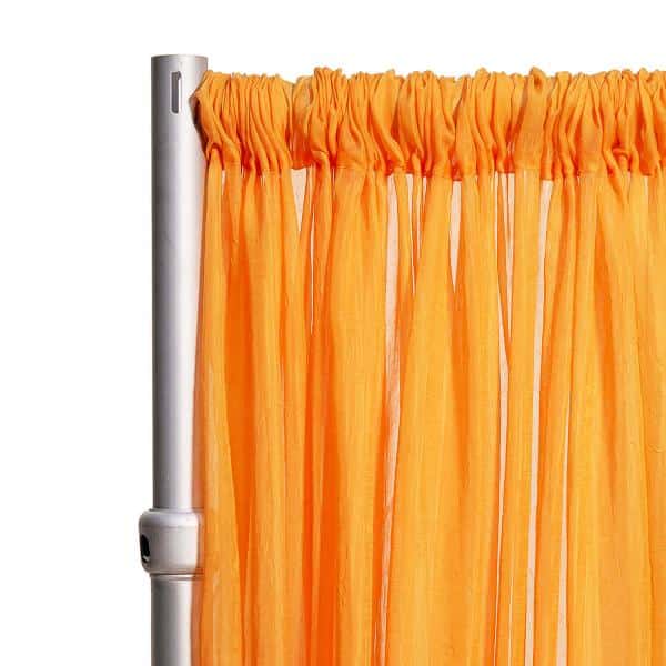 *FR* 10ft Wide Sheer Voile Curtain Panel by Eastern Mills w/ 4" Pockets - Orange | Rental