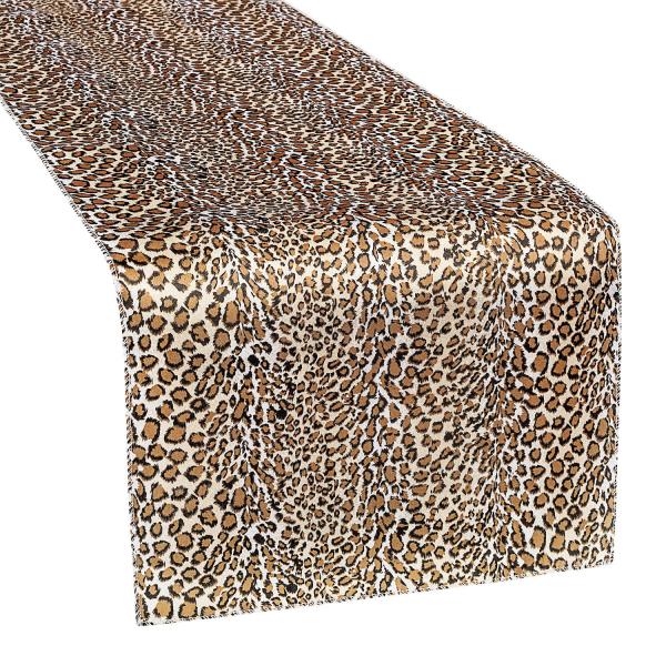 Sleek Satin Runner 14" x 108" - Leopard | Rental