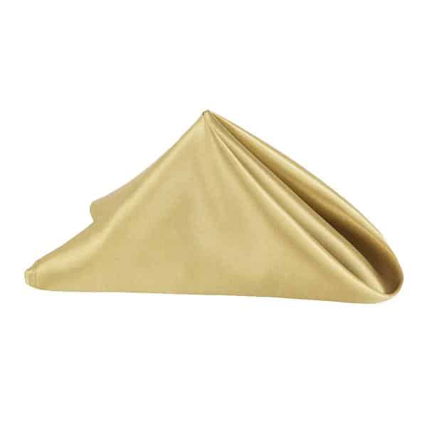 Sleek Satin Napkin 20"x20" - Gold Antique | Rental