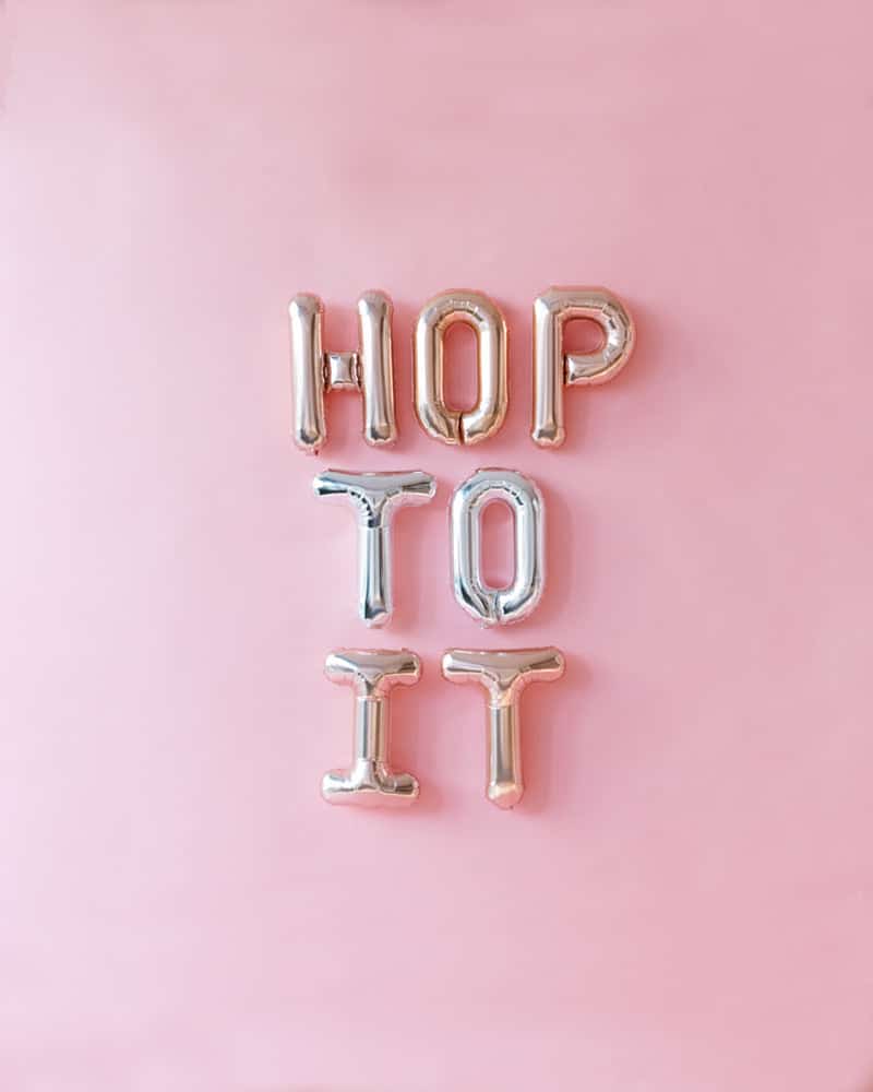 16in HOP TO IT Foil Letters Set | Purchase