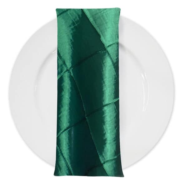 4" Pintuck Taffeta Table Napkin in Hunter Green | Rental