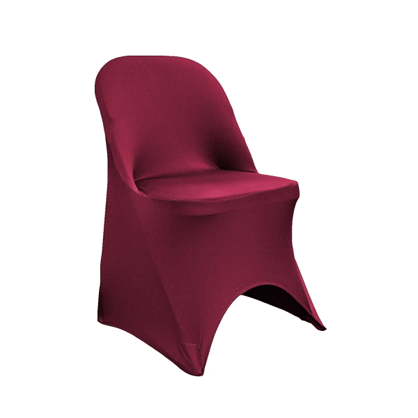 200 GSM Grade A Quality Folding Chair Cover By Eastern Mills - Spandex/Lycra - Burgundy | Rental