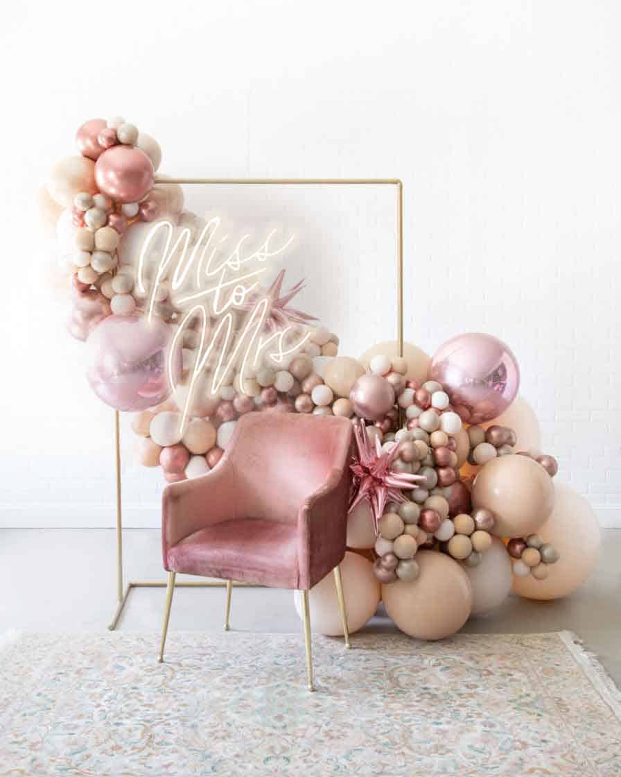 Berry Blush - 4x6 Frame Install Piece with Miss to Mrs Neon Sign | Purchase
