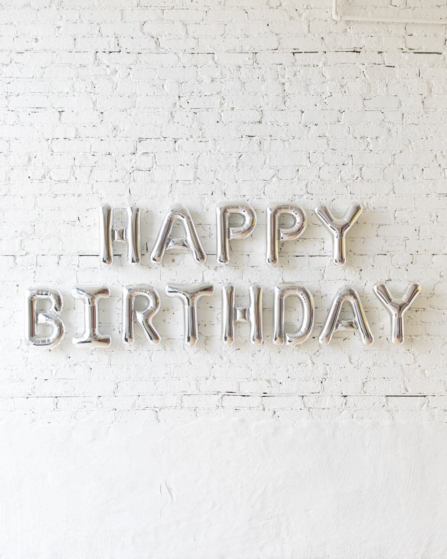 16in Silver HAPPY BIRTHDAY Foil Letters Set | Purchase