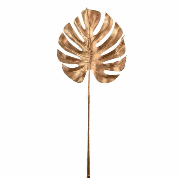 Decostar™ Gold Artificial Monstera Leaf Branch 28" | Rental
