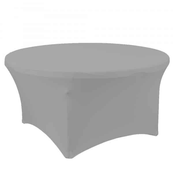 Decostar™ Spandex Round Table Cover 60" - Silver | Rental