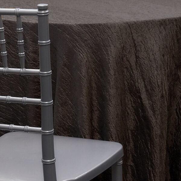 DARK BROWN - *FR* Crushed Taffeta Tablecloth by Eastern Mills - Many Size Options | Rental