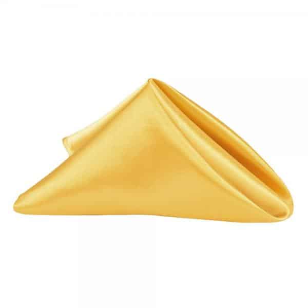 Sleek Satin Napkin 20"x20" - Bright Gold | Rental