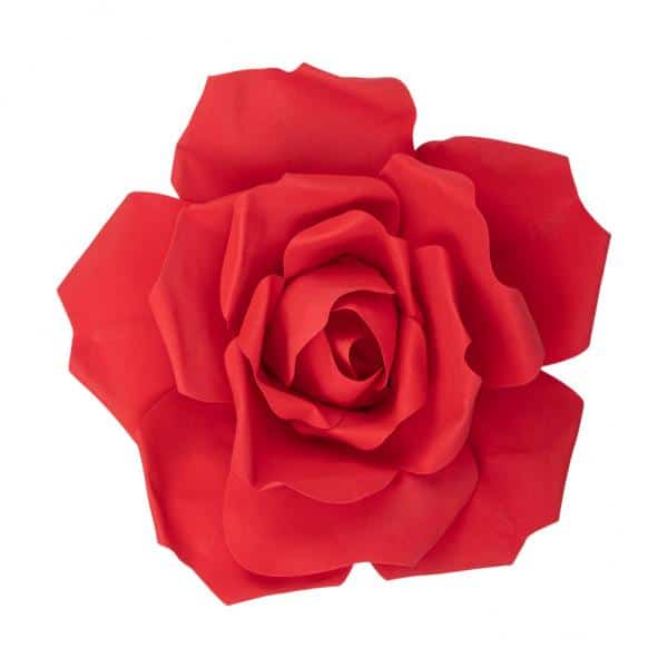 12" Foam Rose for Wall Decor, Backdrops and More - Red | Rental