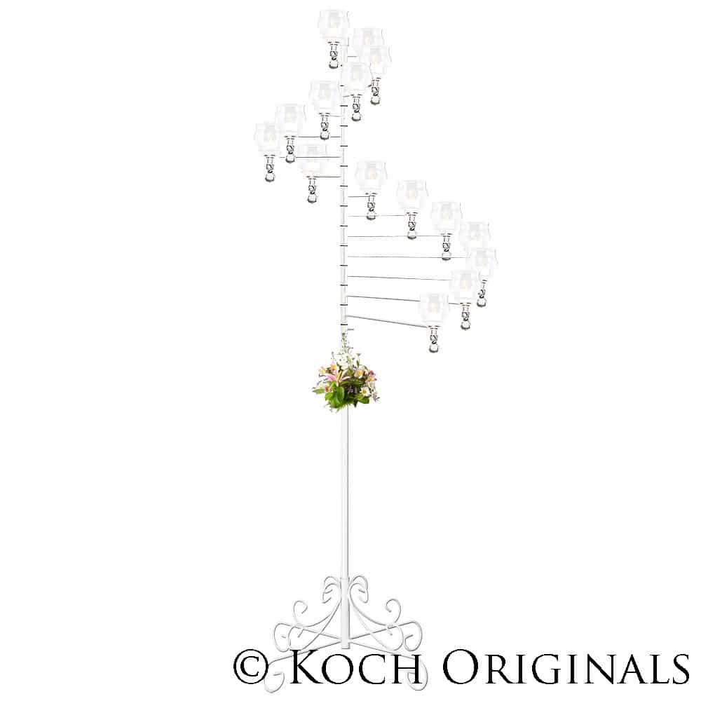 15-Light Spiral Candelabra - White | Rental