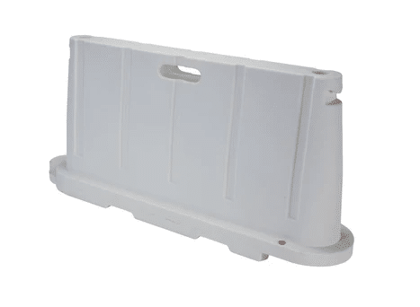 Stackable Plastic Barricade, Water or Sand Fillable (85lbs) - 36 in. H X 78 in. L X 18 in. W - White | Rental