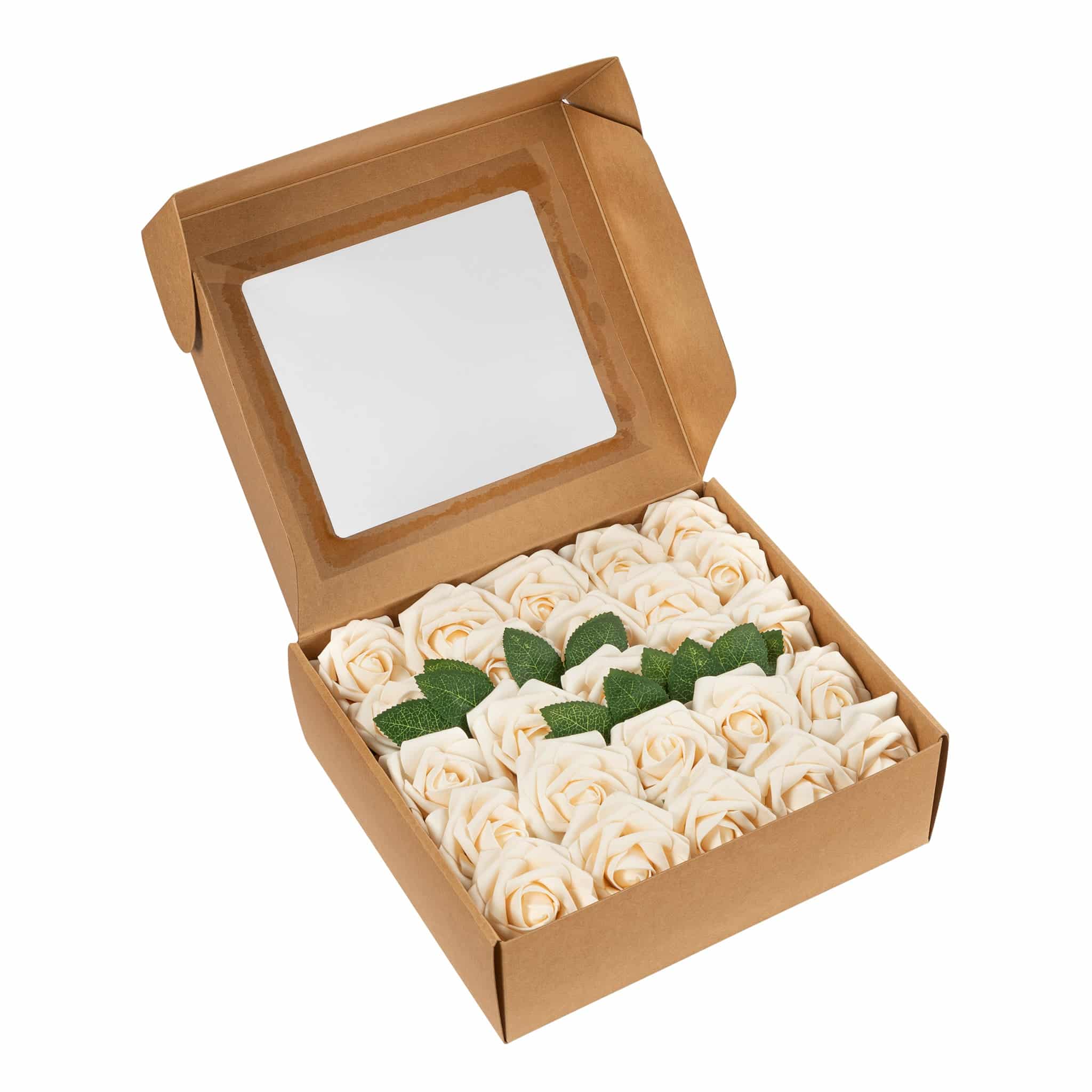 Artificial DIY Foam Rose Stems (50 pcs) - Cream | Rental