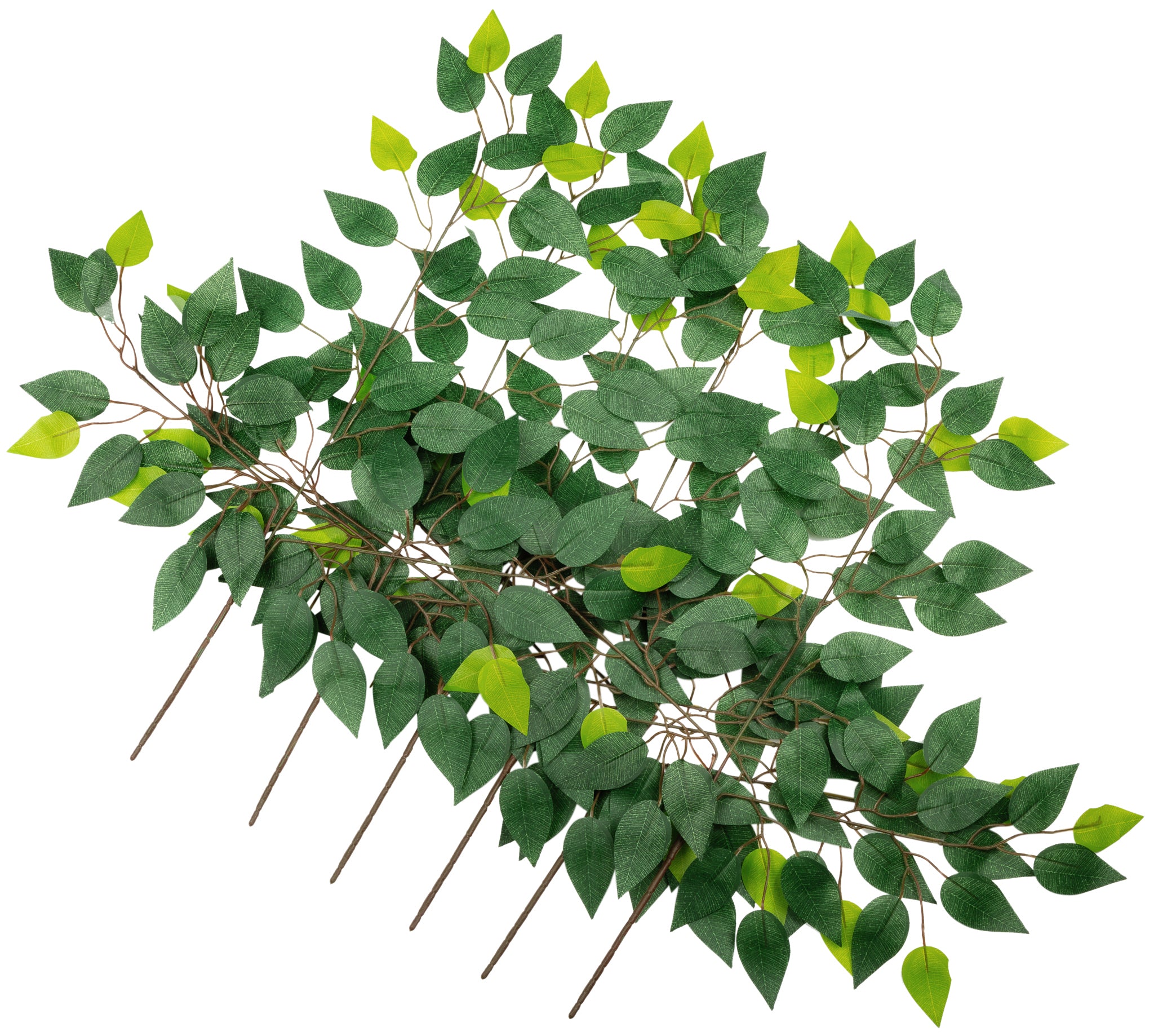 Artificial Silk Ficus Leaf Branches Spray 6 stems Bundle | Rental
