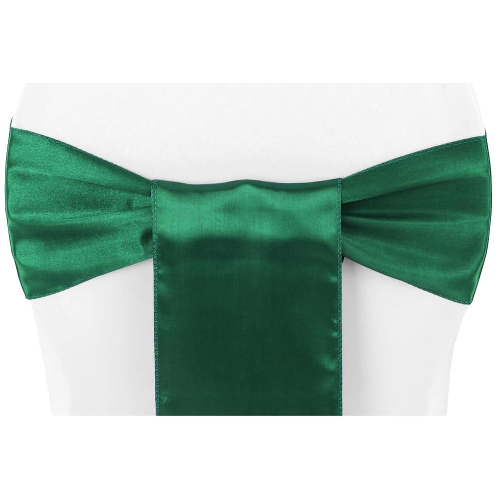 Standard Satin Chair Sash - Emerald Green | Rental