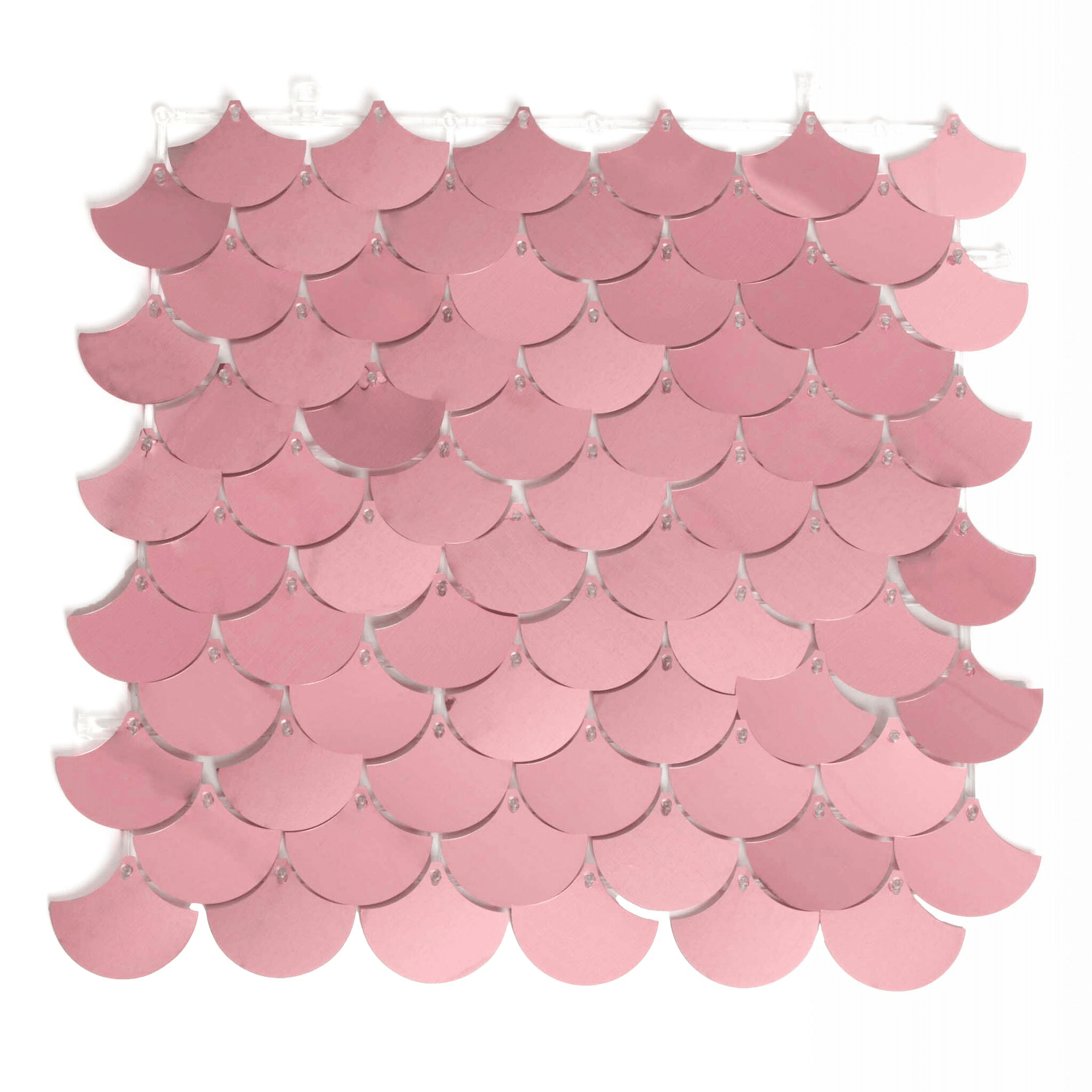 24 Panels of Mermaid Scale Sequin Wall Panel Backdrops - Pink | Rental