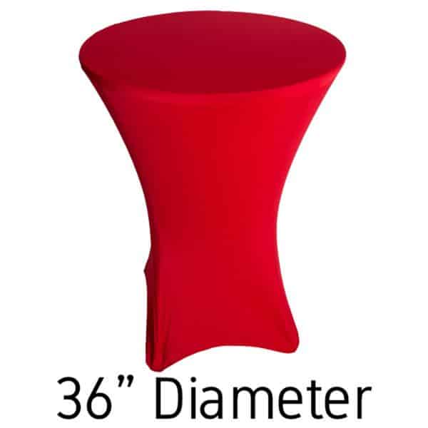 200 GSM Grade A Quality Spandex Hi-Boy Table Cover - Red - Cocktail Table - 36" Diameter | Rental