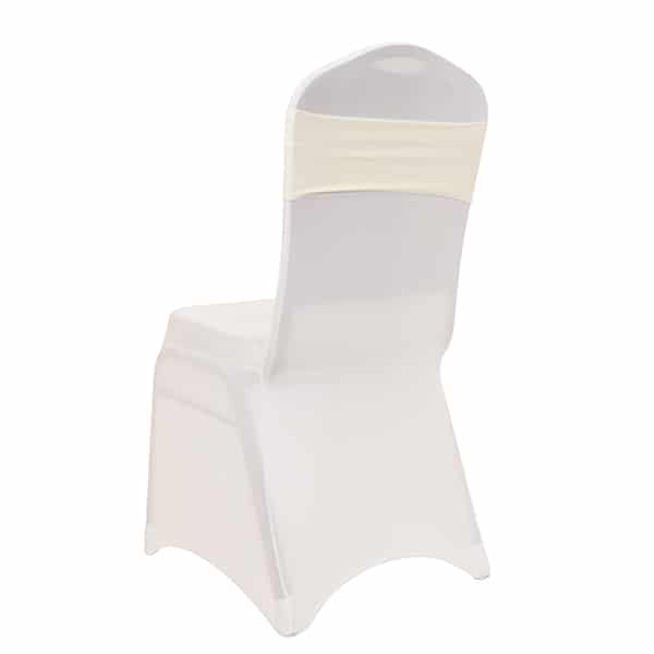DecoStar™ 5" Wide Spandex Chair Band - Ivory - 10 PACK | Rental